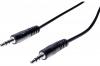 Cordon streo Jack 3.5 mm noir - 10 m