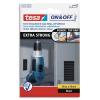 TESA Bote de 2 bandelettes ON&OFF systme scratch autoagripant extra forts  coller, 0,1m x 50mm noir
