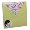 POLLEN Sachet de 10 enveloppes 120g 16,5x16,5cm coloris vert bourgeon doublure Fleurs