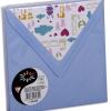POLLEN Sachet de 10 enveloppes 120g 14x14cm coloris bleu lavande doublure Doudou