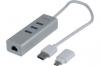 ADAPT. USB 3.0 METAL GIGABIT + HUB  +CONVERT. USB Type C